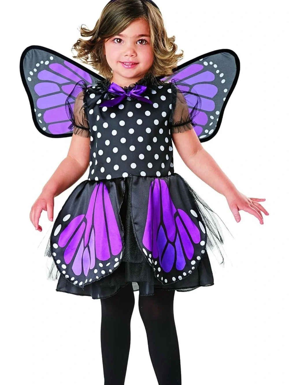 Purple Butterfly Halloween Costume Girls 2T-4T Dress Wings Antenna Set